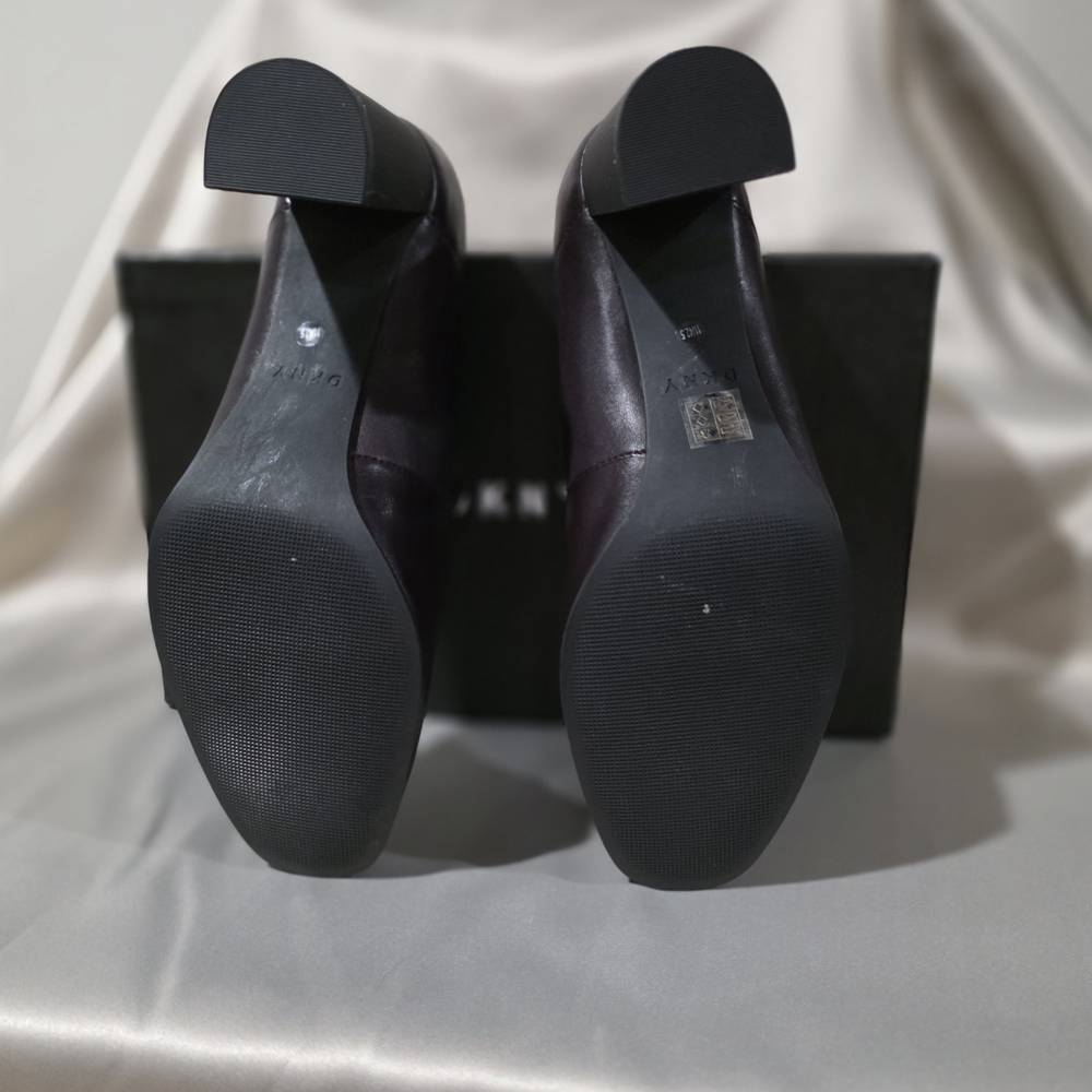 DKNY Women's Dark Purple Heeled Loafers - Picture 3 of 5